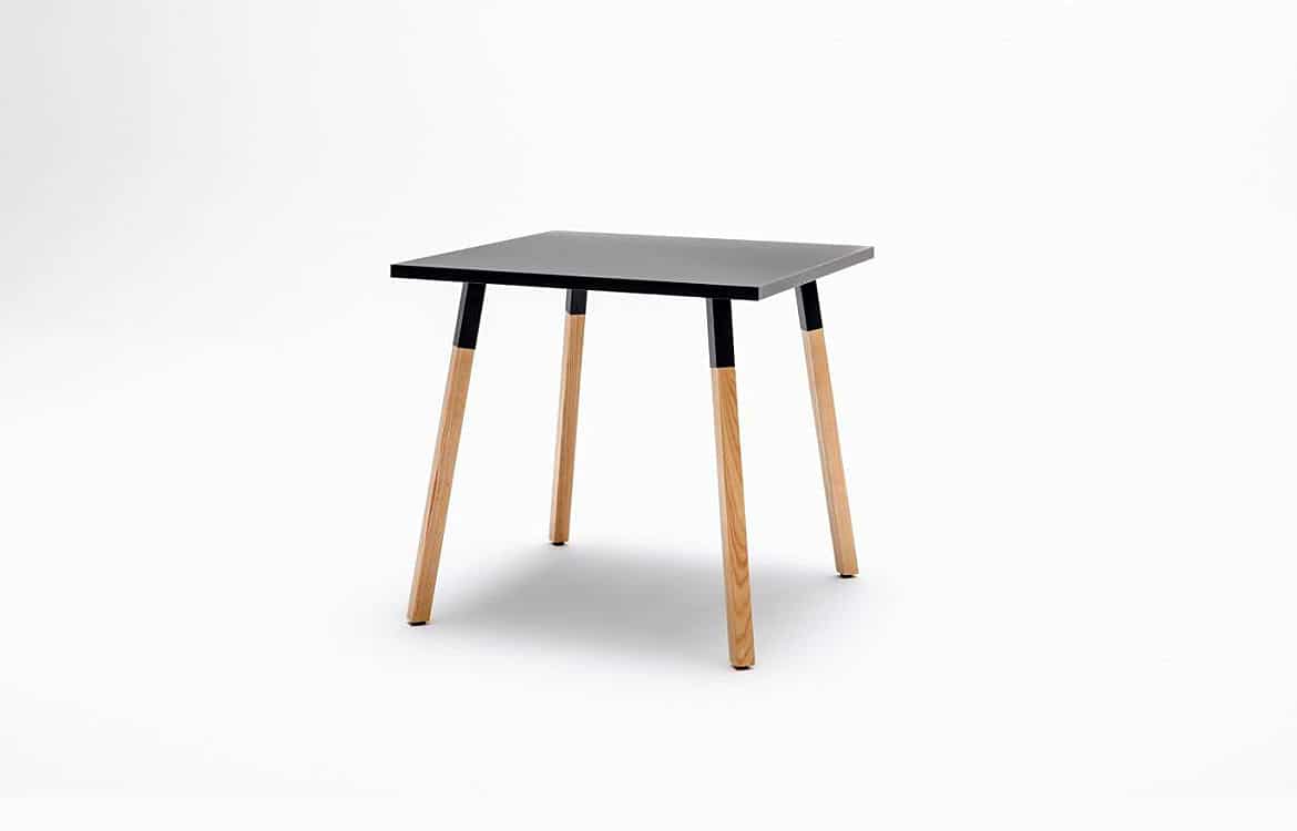 Square wood canteen table
