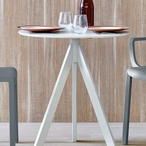 What are some eco-friendly materials used in cafe furniture?