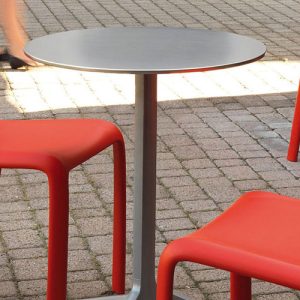 What are some popular styles and materials for small cafe tables?