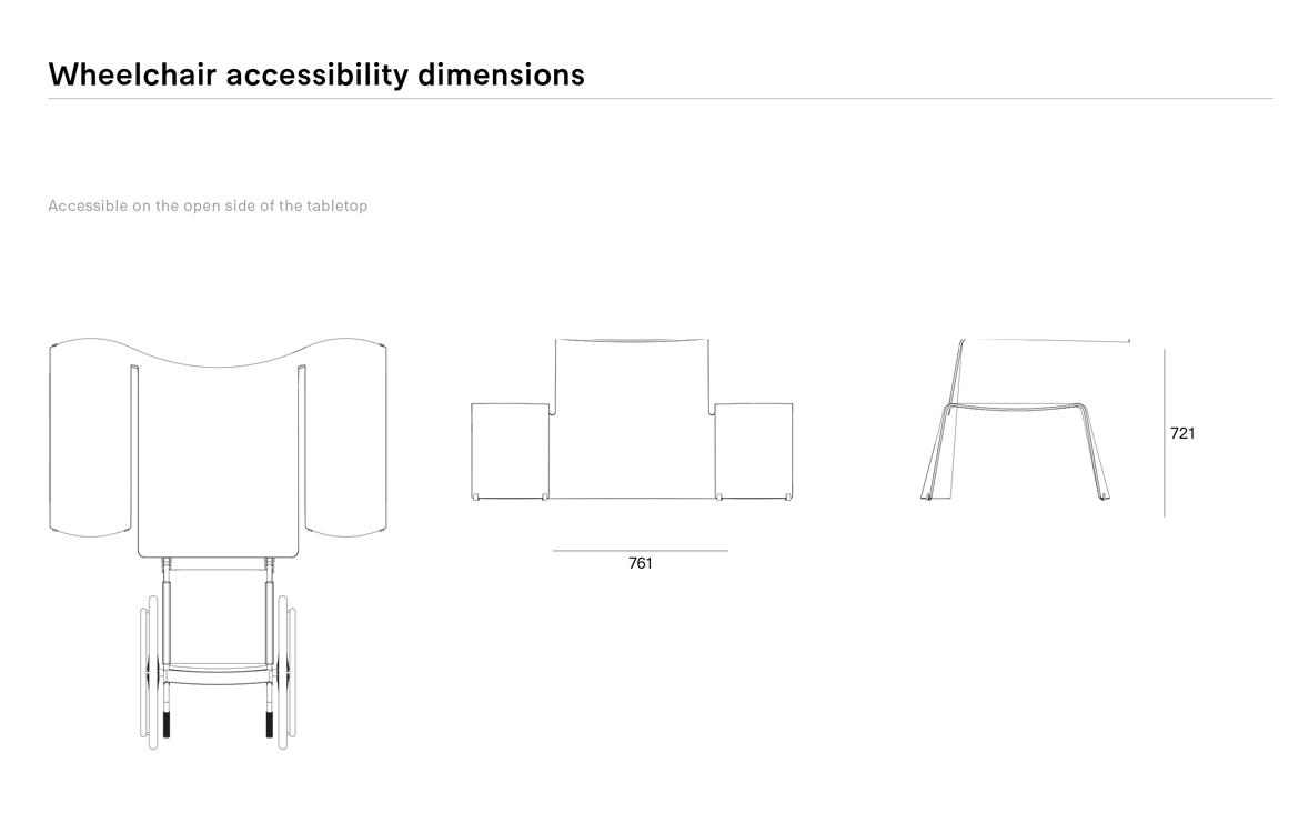 Picnic table with wheelchair access