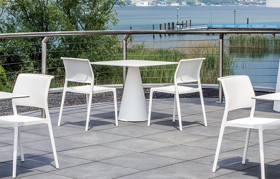 White Outdoor Cafe Table