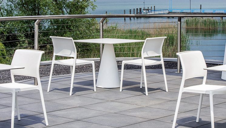 White Outdoor Table with Chairs