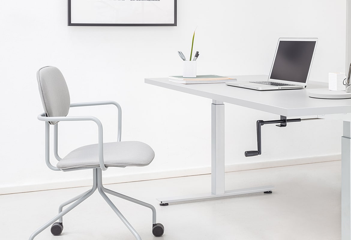 White Sit Stand Desk
