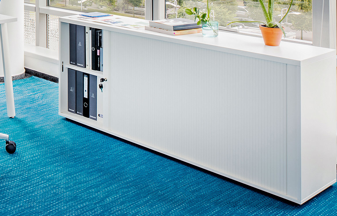 White sliding door cabinet