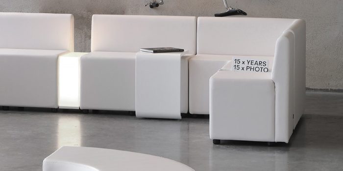 White vinyl corner seating