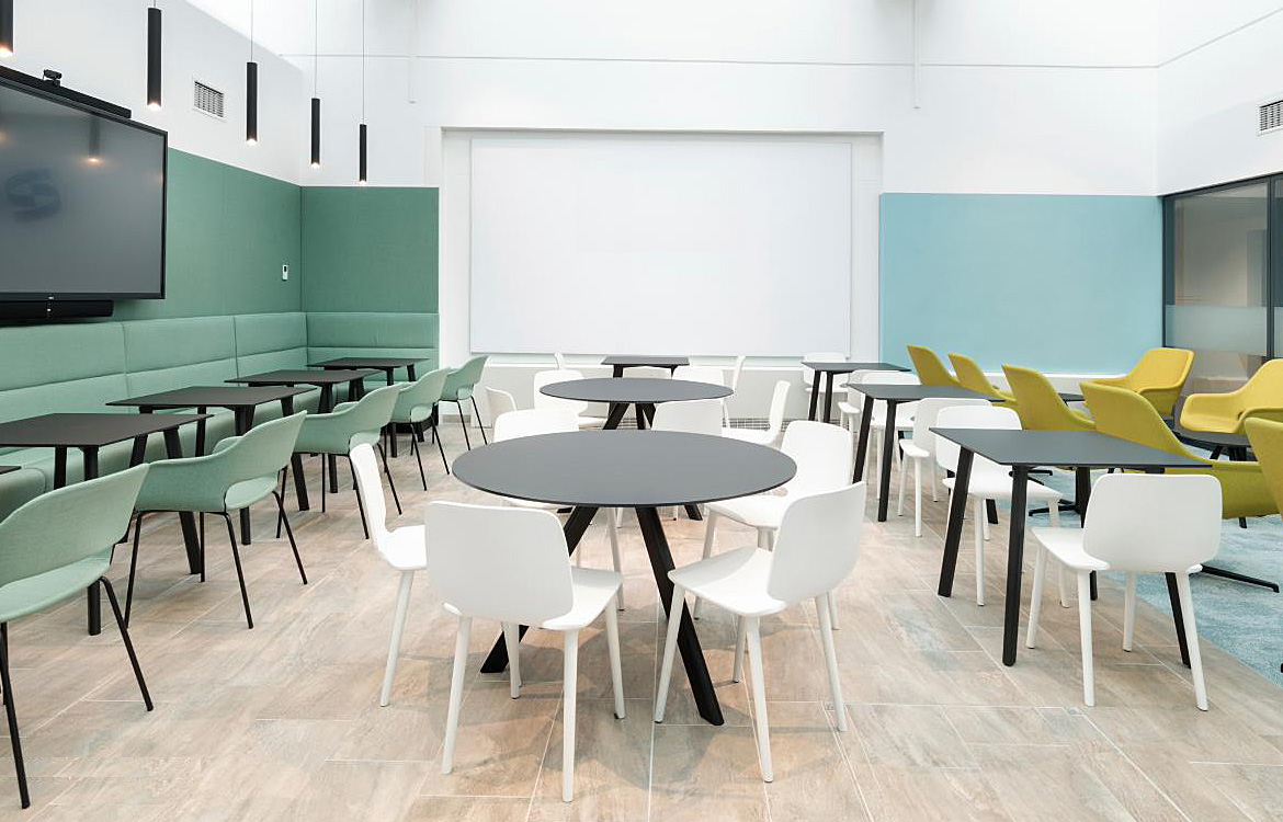 White wood staffroom chair