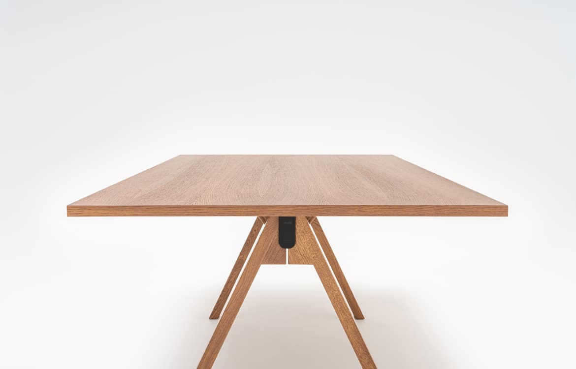 Walnut veneer table