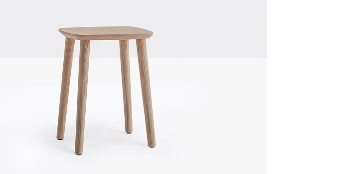 Low wood cafe stool