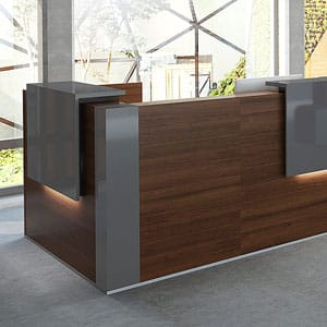 Wood reception desks