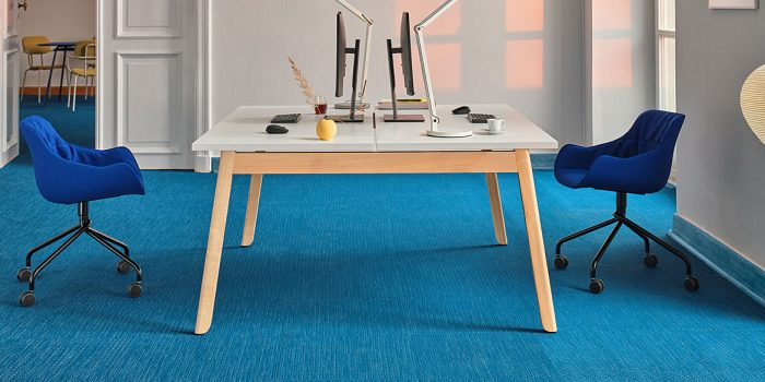 Alpha B wood desk for 2 people