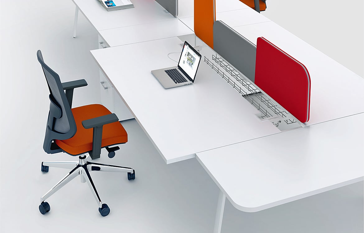 White desk with pull out top