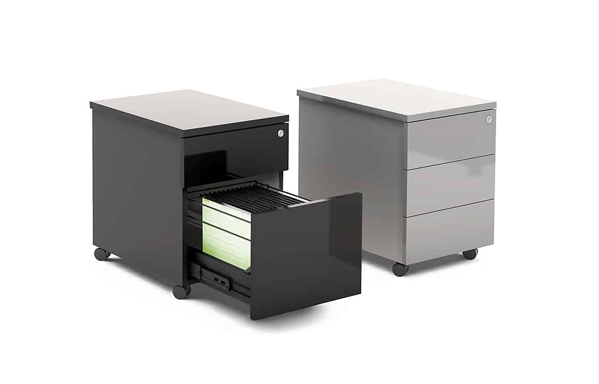 Black under desk storage