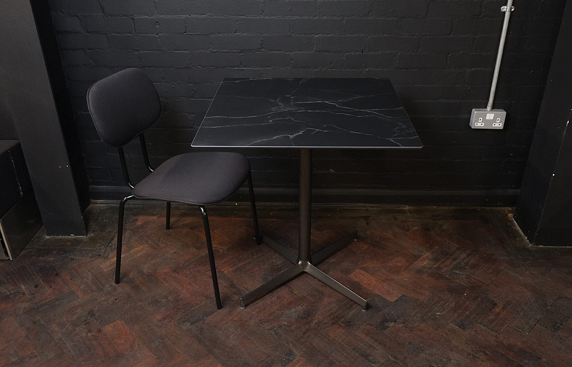 Black marble cafe table