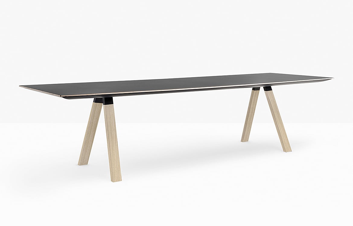 Boardroom table with black top