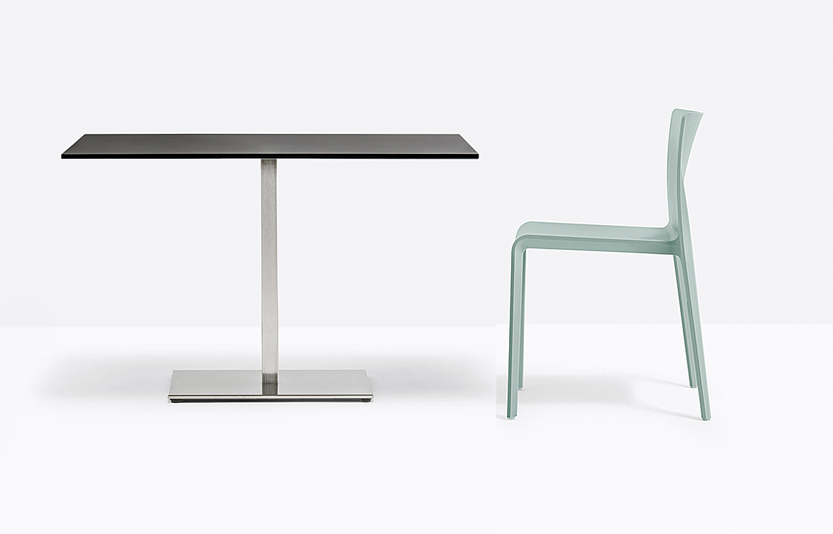 Four seater chrome cafe table