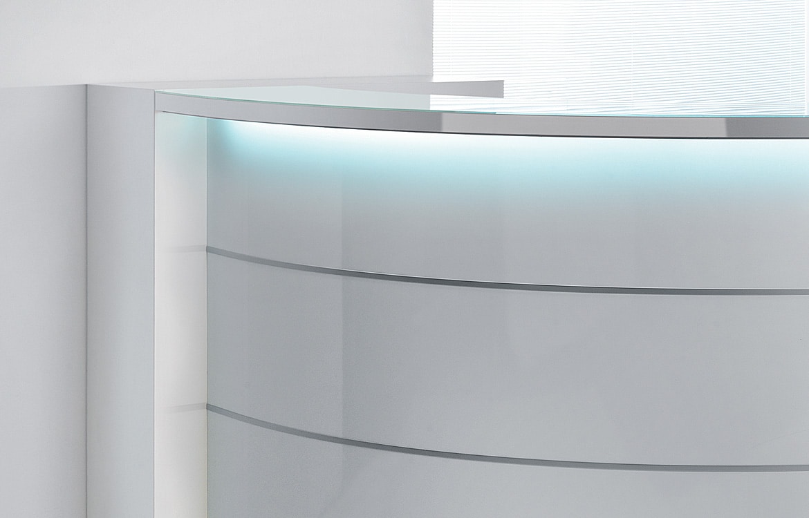 Gloss desk with light