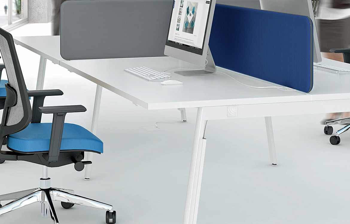 Modern white bench desk