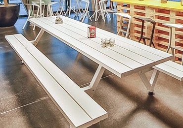 Outdoor canteen tables