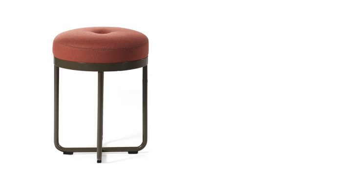 Red small round low commercial stool