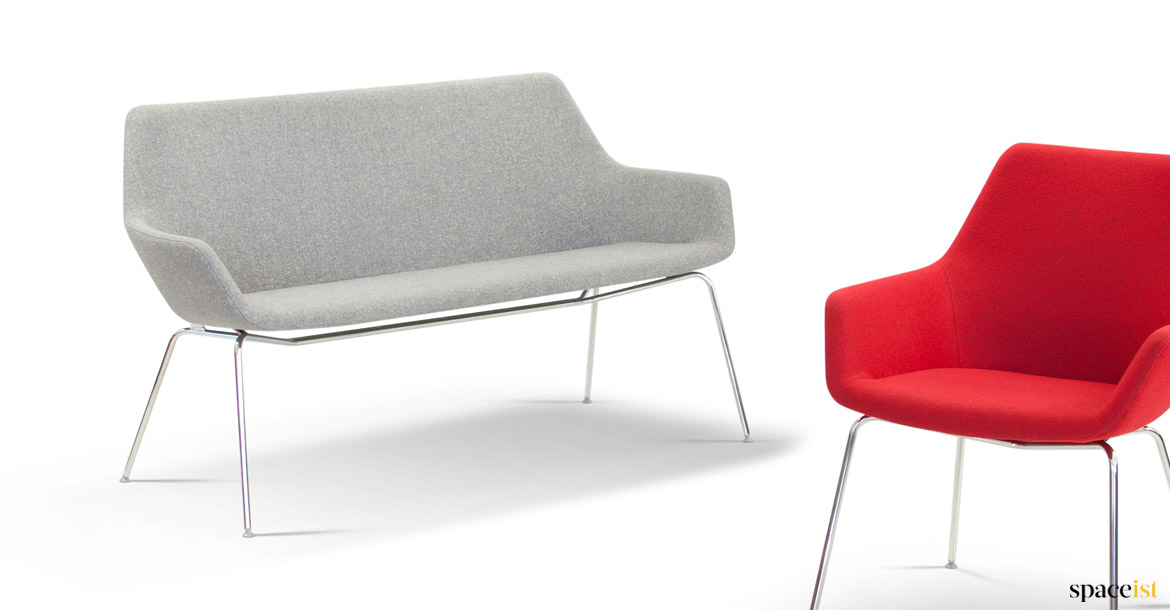 Simple and compact grey office sofa