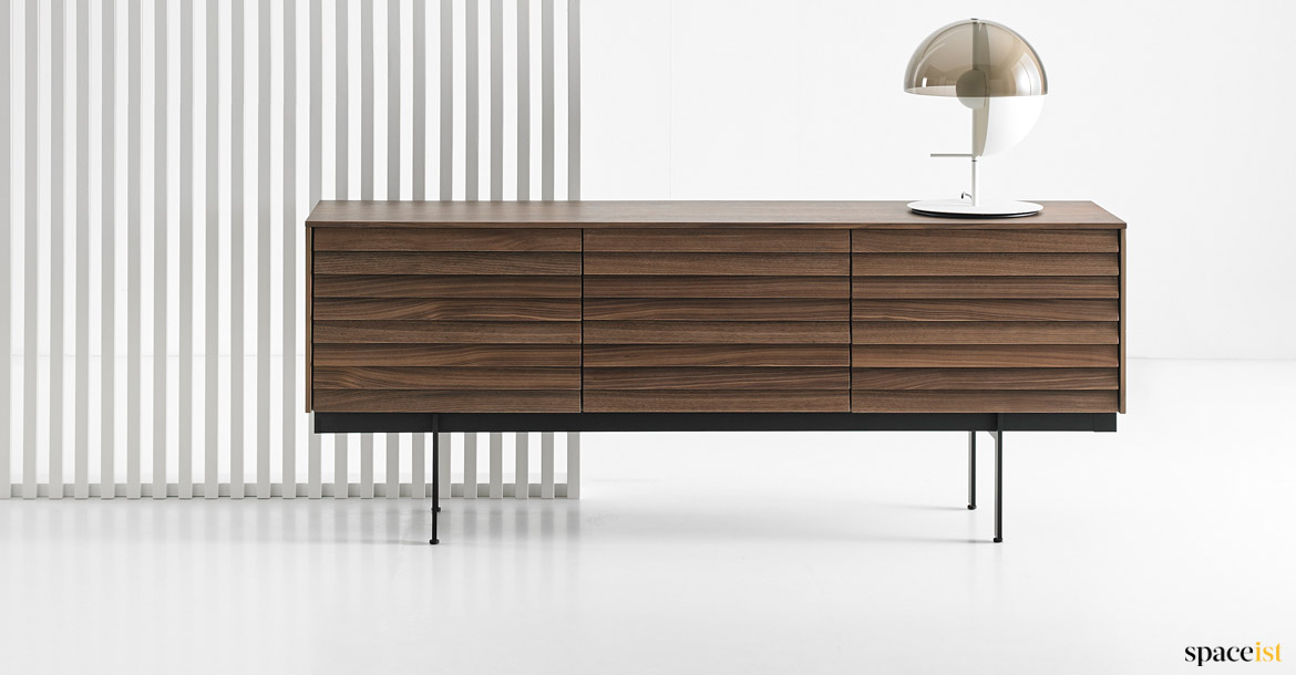 Walnut slatted front cabinet