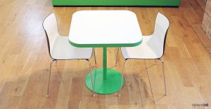 edge square green designer canteen table