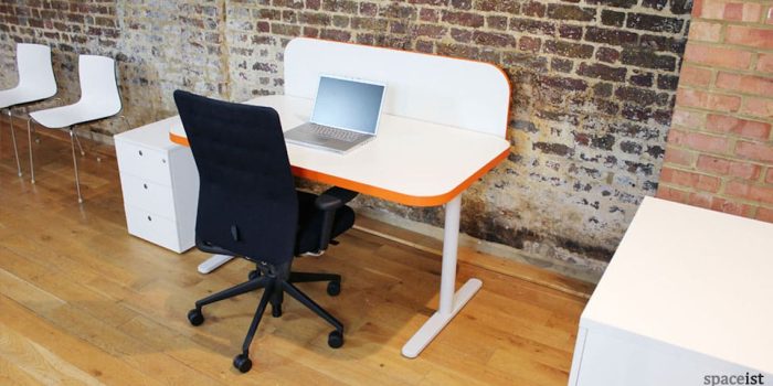 edge white orange office desk