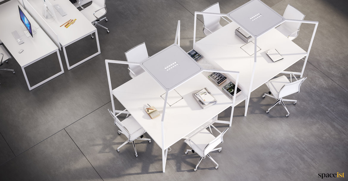 High desk in white