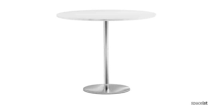 Inox high canteen table white top