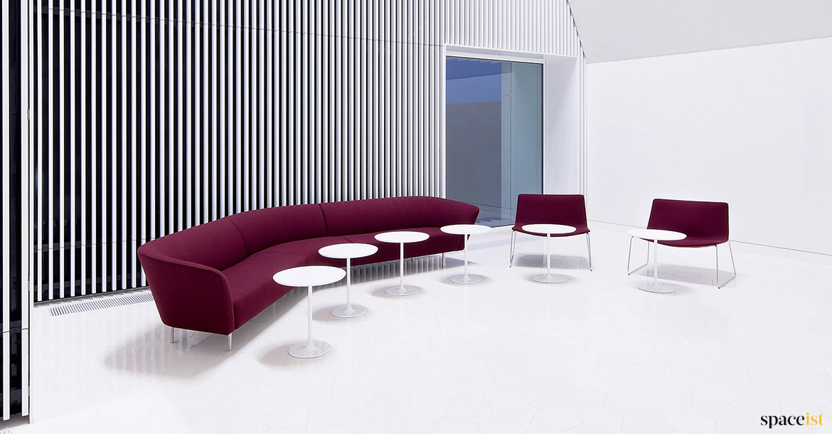 Purple curved modern sofa sixe person