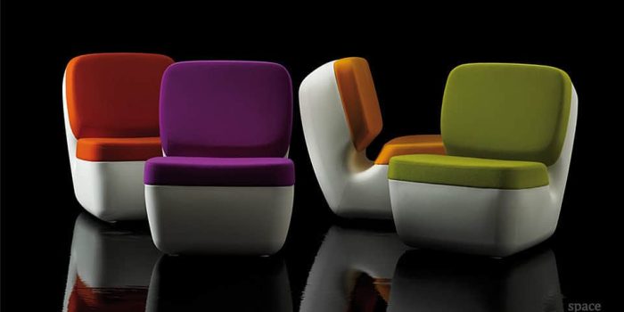 nimrod red purple orange green retro chairs