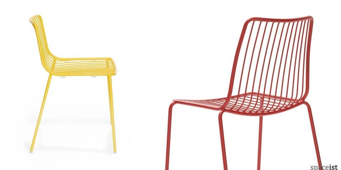 Nolita red and yellow steel cafe chair