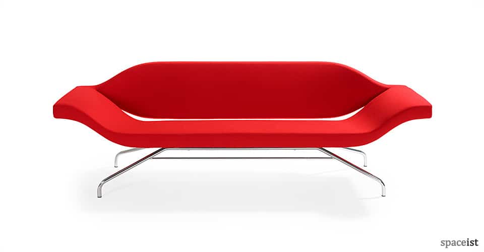 red designer retro reception sofas