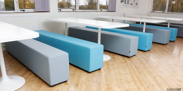 soft bench blue grey vinyl canteen table and benches