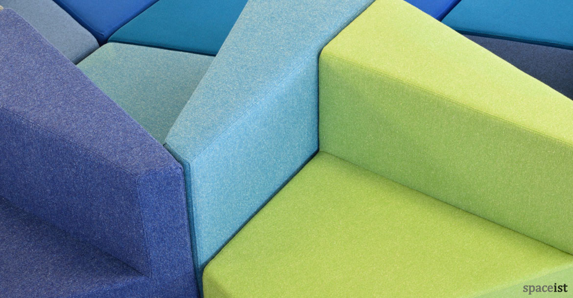 77 red orange modular reception sofas
