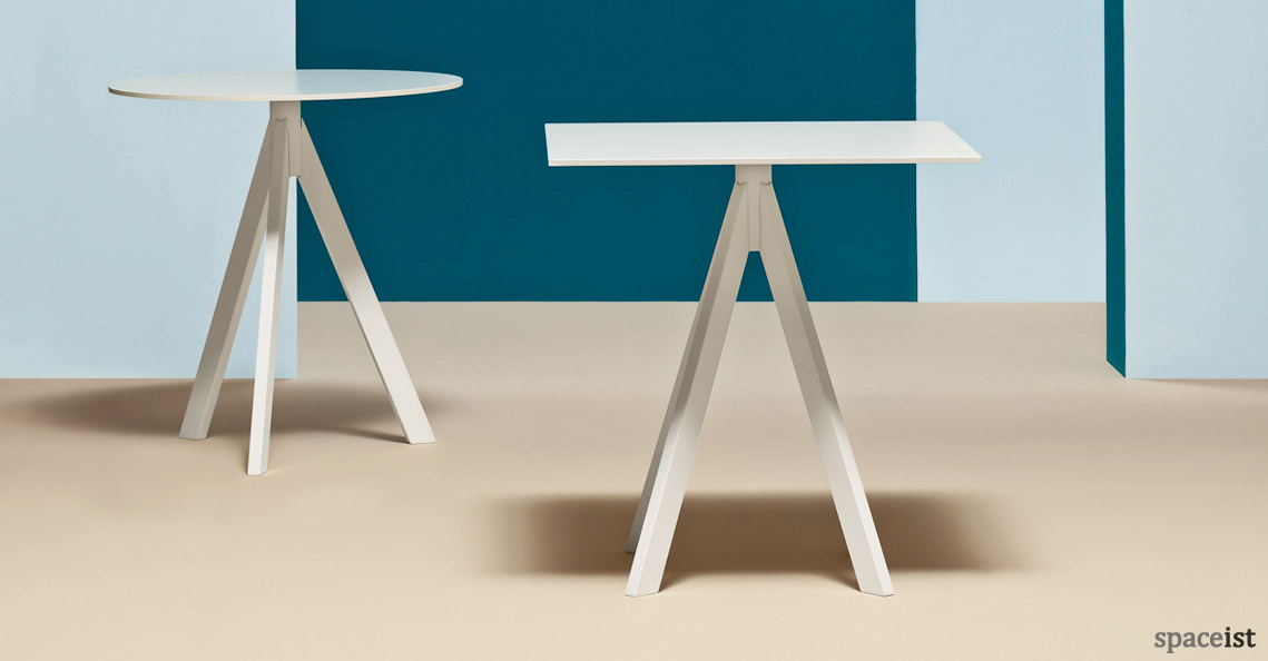 Ark industrial cafe table in white