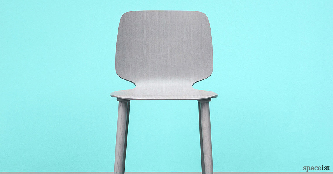 Babila grey stained wood cafe chair
