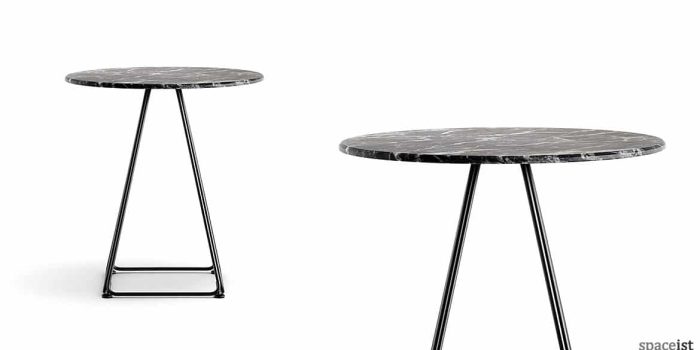 ﻿Luna black marble round cafe table
