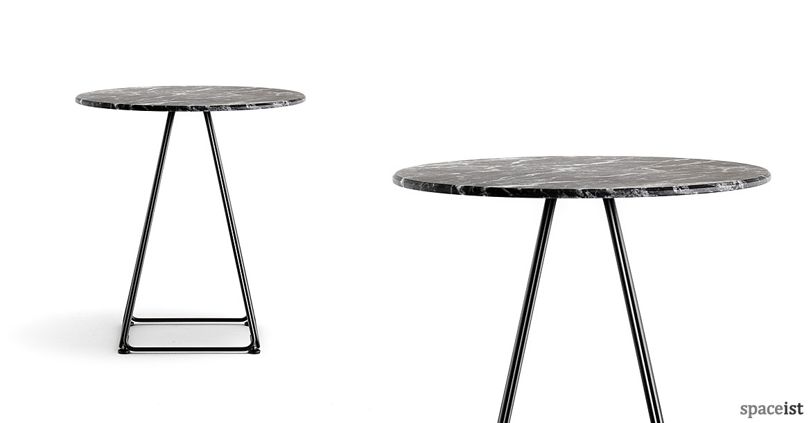 ﻿﻿Luna black marble round cafe table