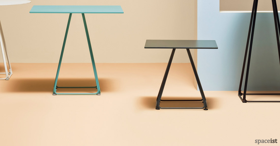 Luna pyramid style cafe table in green and black