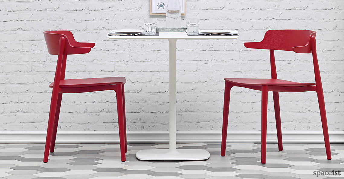 Nemea red solid ash cafe chair