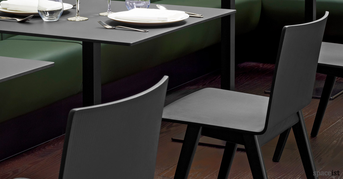 Saka wood chairs in a black stain