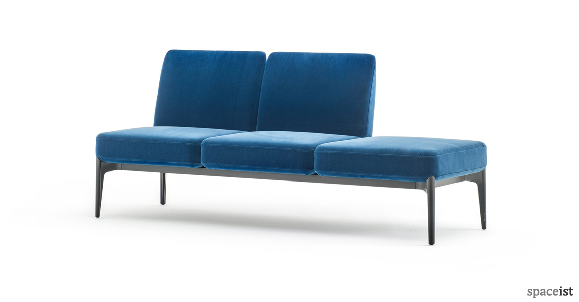Social modular blue reception sofa