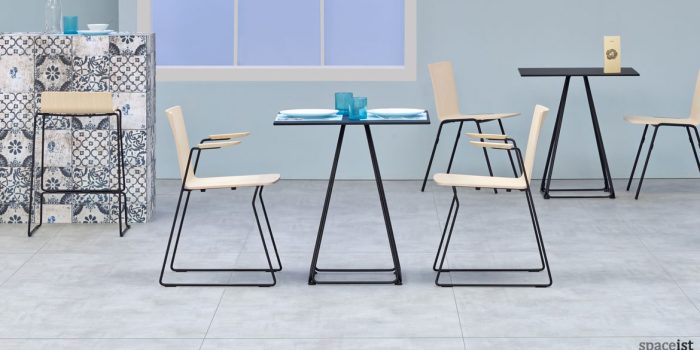 Luna pyramid style cafe table in black