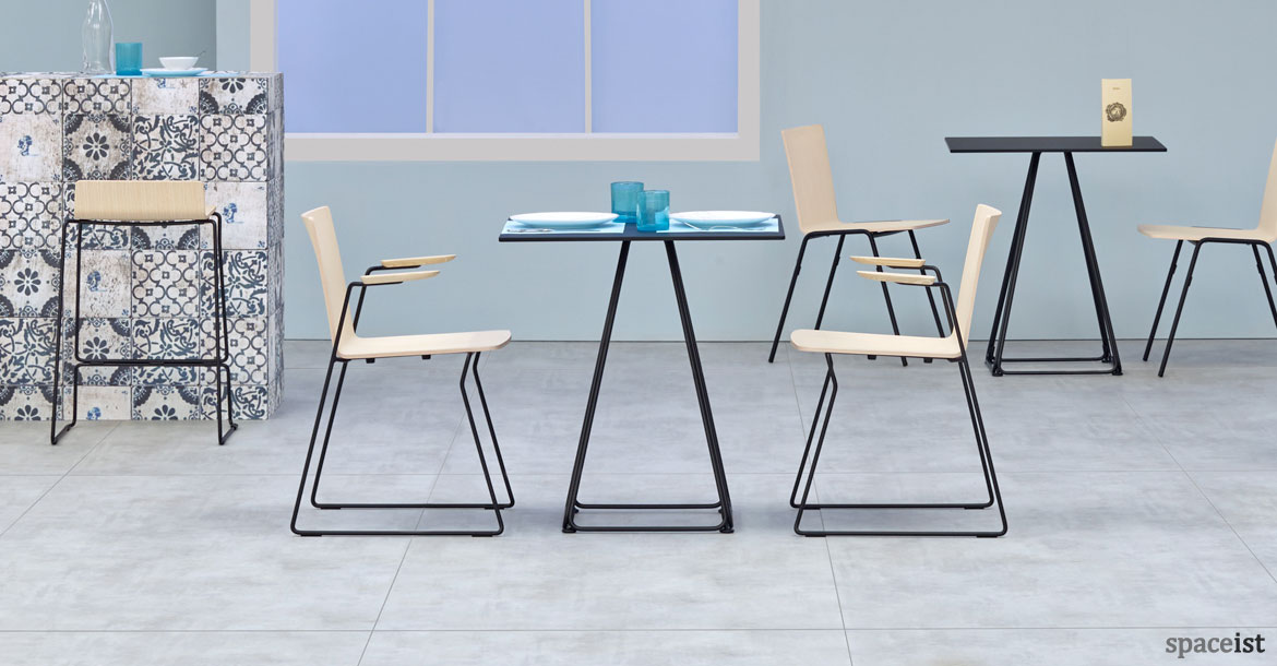 Luna pyramid style cafe table in black