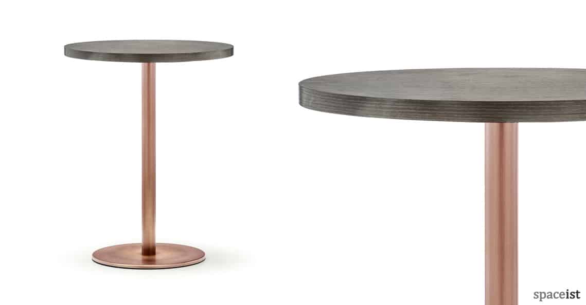 Inox antique copper and brass table
