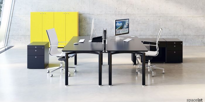 meta designer black office desk