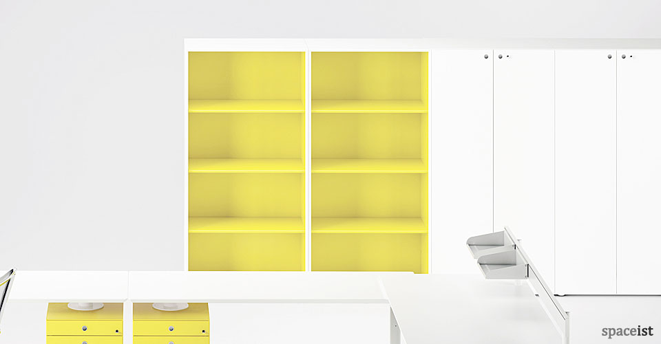 meta bright yellow office cabinet