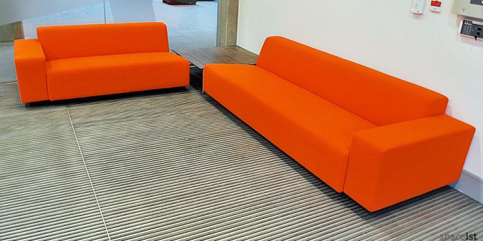17 orange fabric modular reception sofa