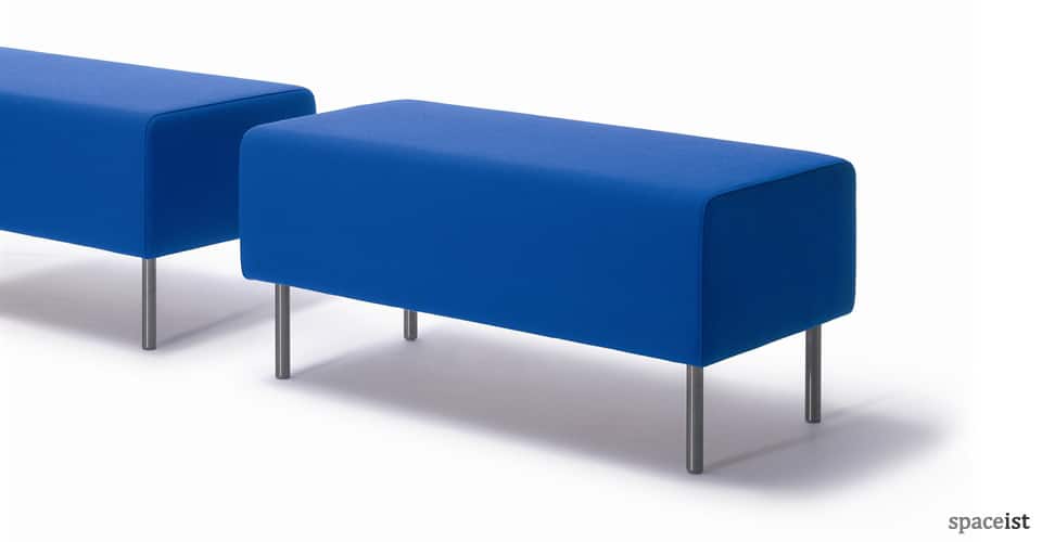 18 bright blue fabric ottoman stools